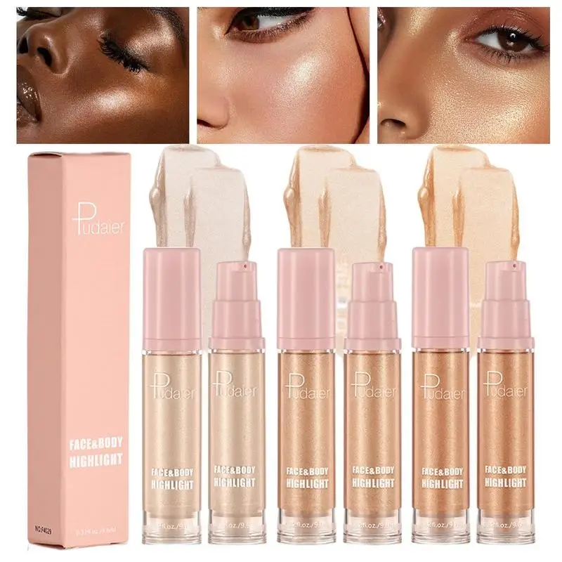 

Liquid Highlighter Monochromatic Multicolor Highlighter Makeup Long Lasting Creamy Texture Body Luminizer For Shoulder Neck