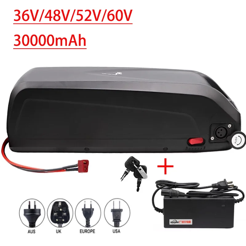 

Lithium battery for electric bicycle, 36V, 48V, 52V, 60V, 30ah, 18650 battery, 1000W motor conversion kit,