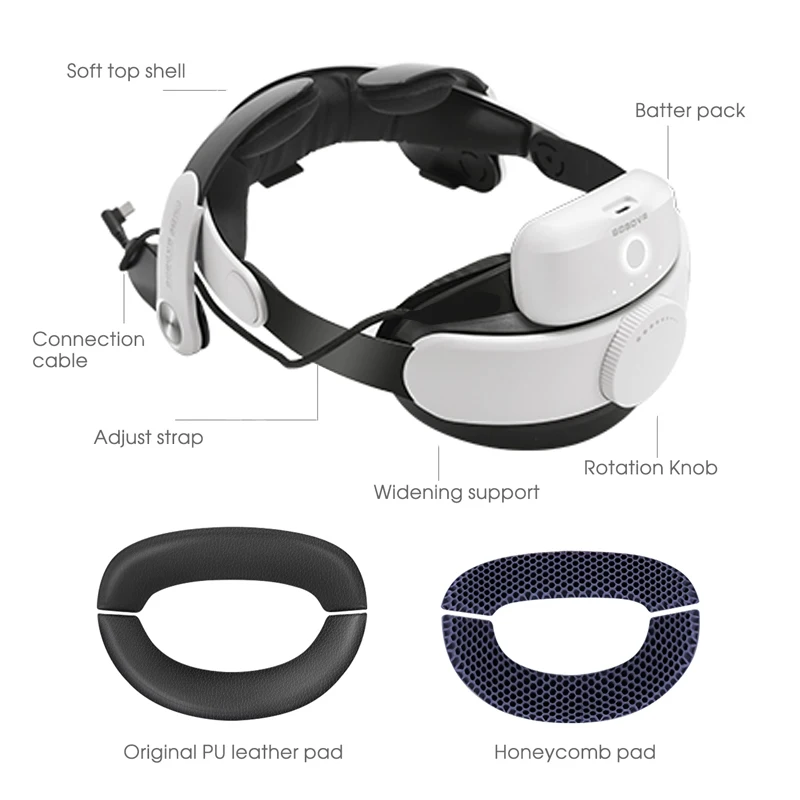 BOBOVR M2 Pro Head Strap For Oculus Quest 2 VR Battery Elite Halo Strap Battery Pack Power Bank for Meta Quest2 Extend Playtime
