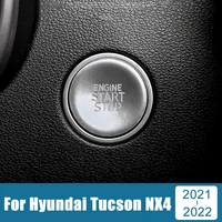 for hyundai tucson nx4 2021 2022 2023 car engine one click start stop button ring covers circle case trims sticker accessories
