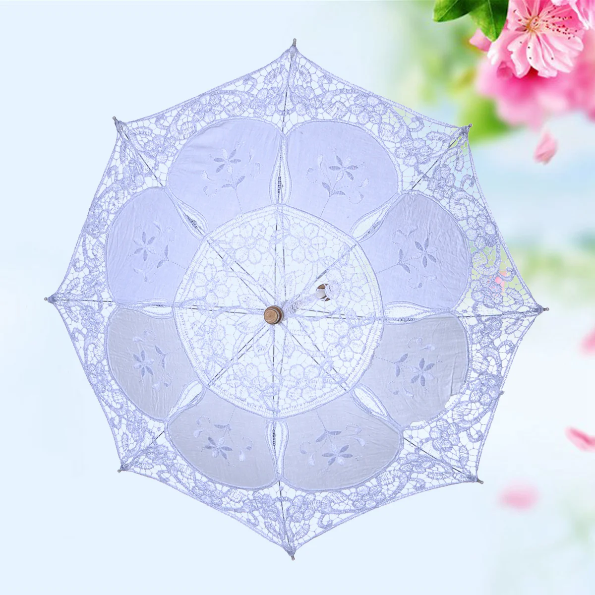 

Umbrella Parasol Lace White Stick Umbrellas Offf Wedding Bride Groom And For