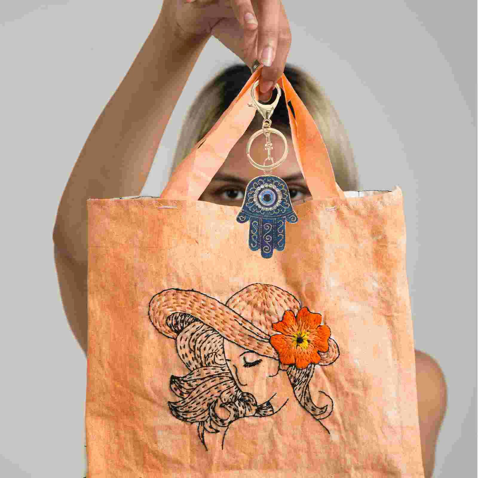 

2 Pcs Devil's Eye Pendant Car Charm Hanging Ornament Decorations Tassel Keychain Accessories Ornaments Rear View Mirror