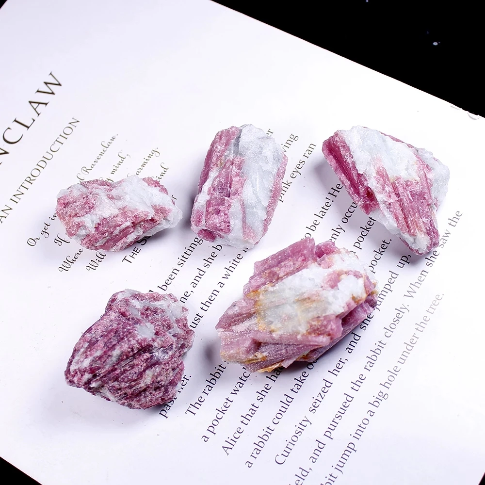 

Hot Natural Pink Tourmaline Crystal Irregular Rough Stone Mineral Specimen Healing Stones For Teaching Dream Home Decor