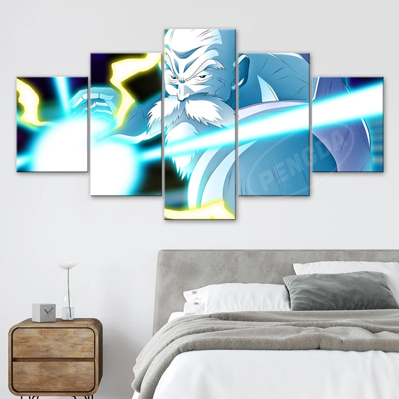 

The God Of Martial Arts Master Roshi Posters 5 Pcs Dragon Ball Canvas Paintings Wall Art Anime Pictures Home Decor Prints Framed