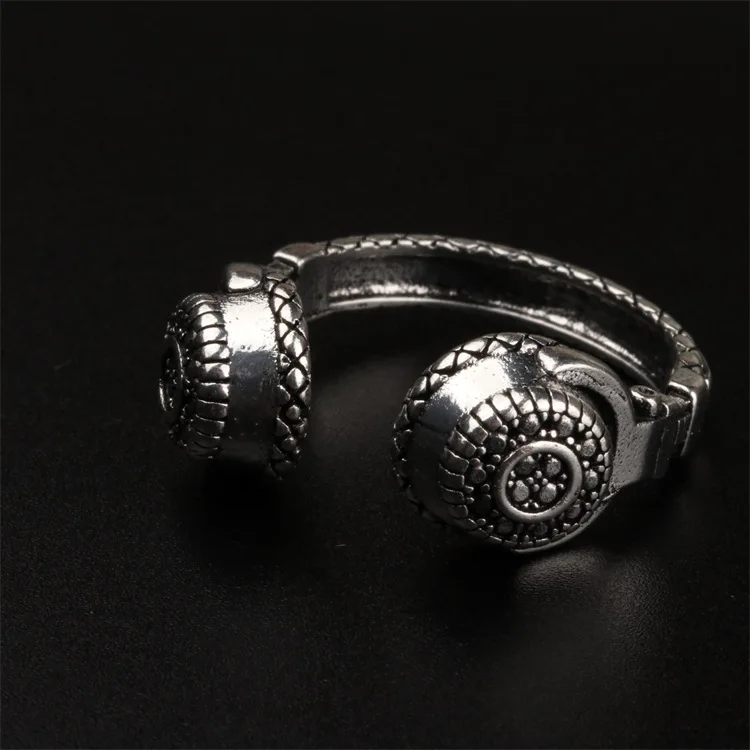 

New Hot Selling Beautiful Exaggerated Punk Earphone Alloy Open Ring Index Finger Tail Ring Men's and Women's Gothic Ornament