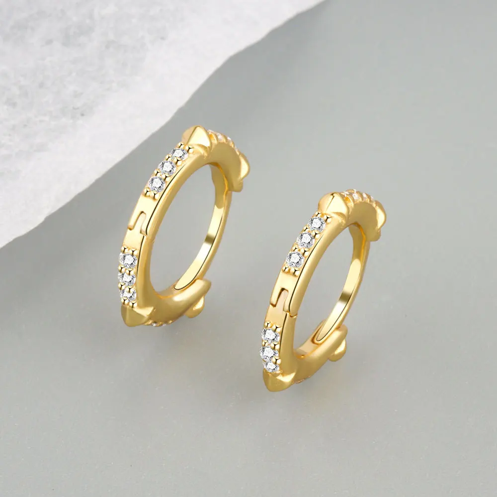 

Zircon Luxury Circel Hoop Earrings For Women Gold Plated Stainless Steel Earring 2023 Trending Wedding Aesthetic Jewelry aretes