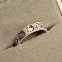 hello kitty couple ring cartoon pattern anime adjustable couple rings gifts for girlfriend