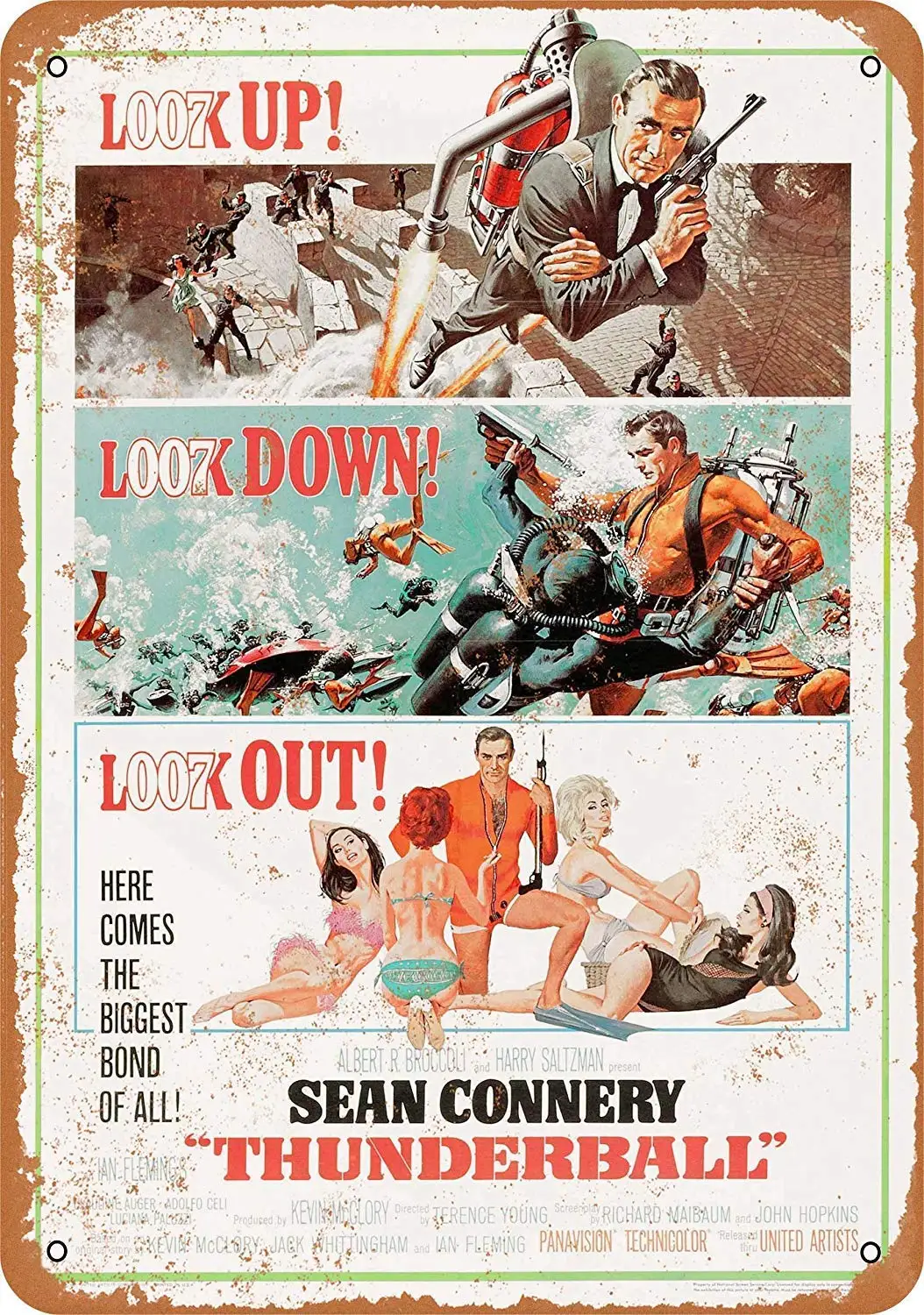 

Isaric Tin Sign 1965 James Bond Thunderball - Vintage Metal Sign 8 x 12 Inches 2