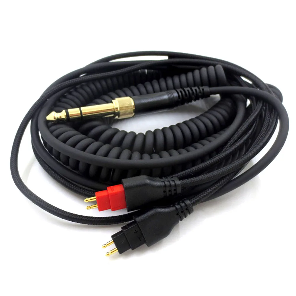 

3.5mm+6.35mm Adapter Stretchable Spring Audio Cable For Sennheiser HD660S HD650 HD600 HD580 Wired Music Headphones