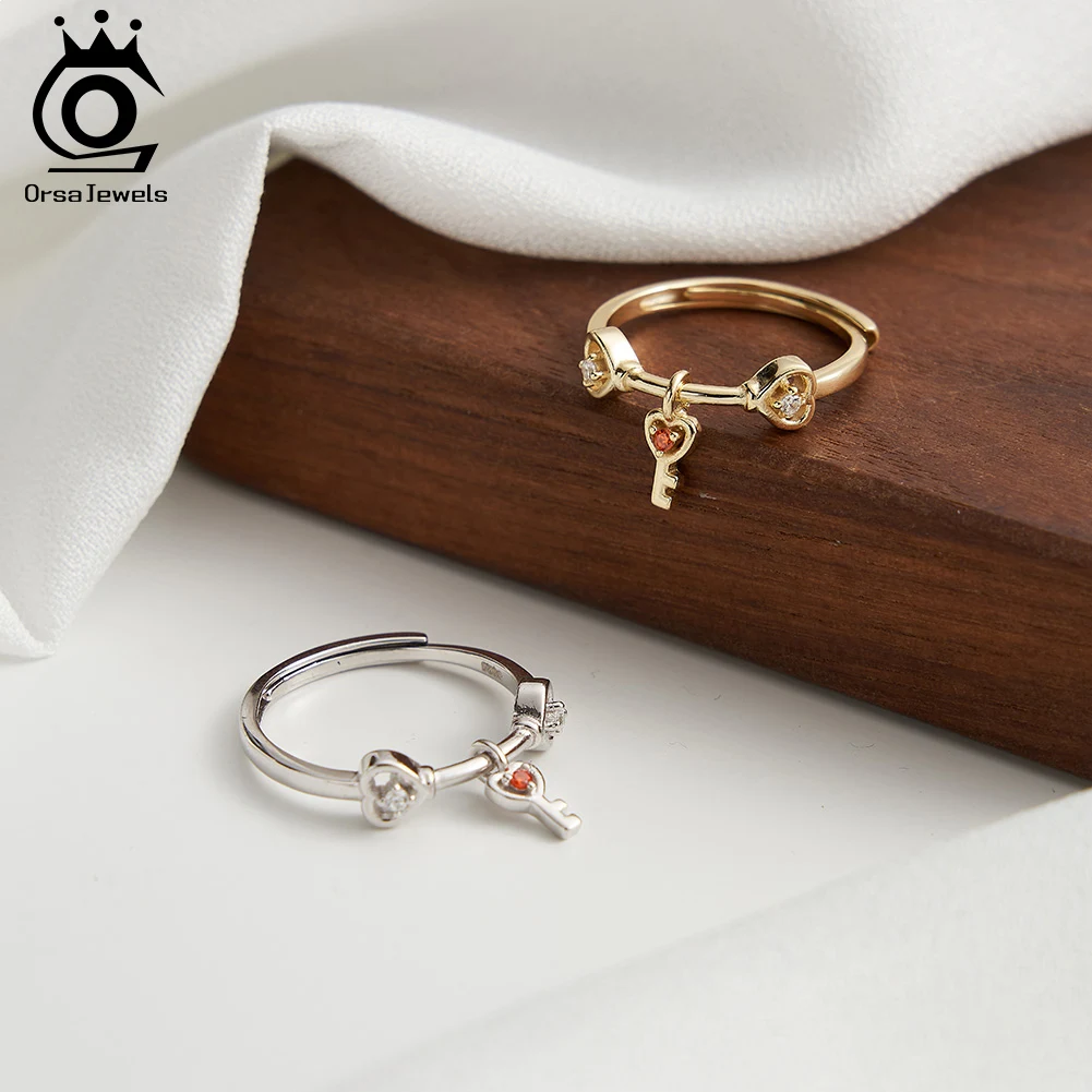 ORSA JEWELS сверкающий цирконий кулон кольца регулируемые из стерлингового серебра 925