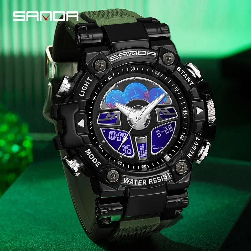 

SANDA 3156 2023 Military Men's Watches Sports Luxury Digital Watch 50M Waterproof Quartz Wristwatch for Male Relogios Masculino