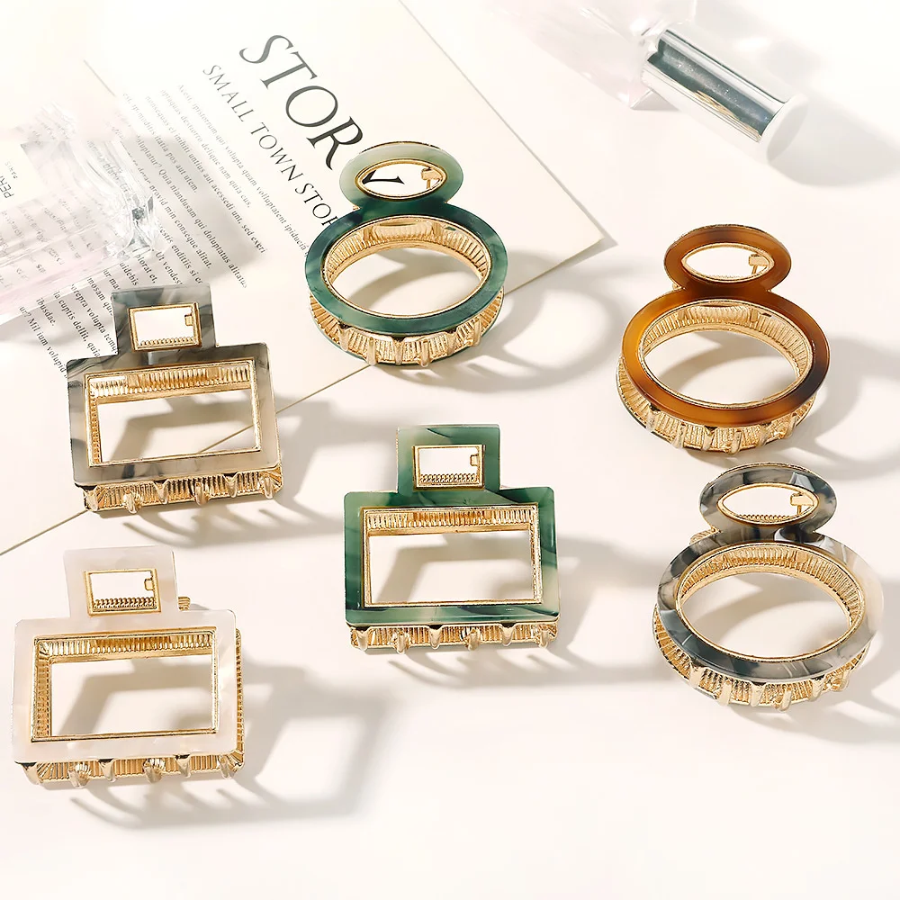 

Шпилька для волос из сплава, темпераментная светильник, роскошная, уксусная кислота, Геометрическая, полая, зажим в виде акулы, винтажный, дл...