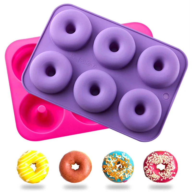 

1Pc Silicone Donut Mold Baking Pan DIY Doughnuts Mould Maker Non-stick Silicone Cake Mold for Donuts Bagels Pastry Baking Tools