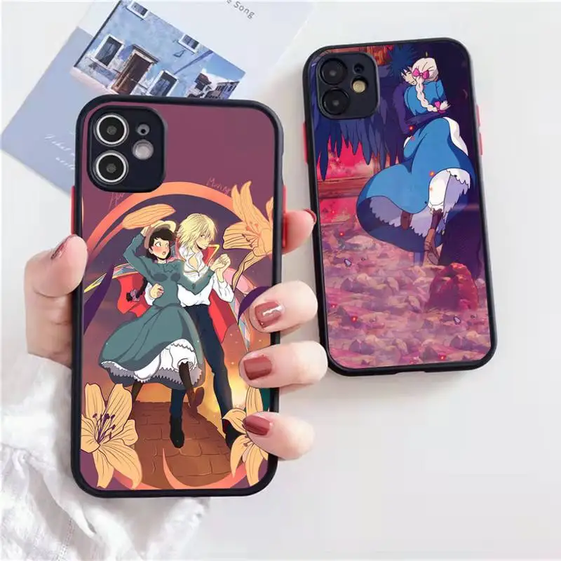 

Howls Moving Castle anime Phone Case matte transparent For iphone 7 8 11 12 13 plus mini x xs xr pro max cover