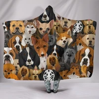 dogs animals pets hooded blanket for adults and kids sherpa blanket with a hood soft blanket