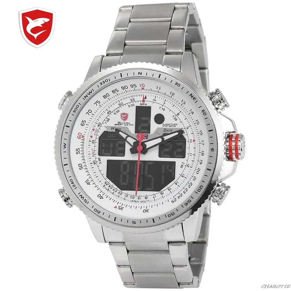 

DESH046 taśma stalowa podwójny wyświetlacz zegarek kwarcowy moda zegarek uroczy wypoczynek ręczna dekoracja wykwintny zegare