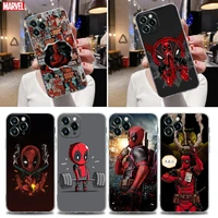clear phone case for apple iphone 13 12 11 mini pro max xs x xr 7 8 6 6s plus se 3 2020 soft coverdeadpool marvel avengers