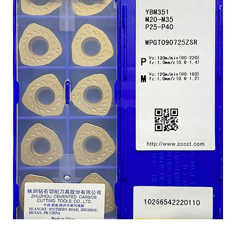 

ZCC TungsTen Milling Cutter Insert YBM351 WPGT090725ZSR