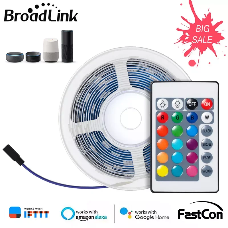 

BroadLink Smart LED Light Strip DIY Flexible Cuttable Strip Light FastCon Wireless Connection For Alexa Google Home RGB Dimmable