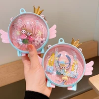 new kids headwear angel wings princess gift box lovely cartoon pendant necklace gifts for girls bb clip hairpin hair accessories