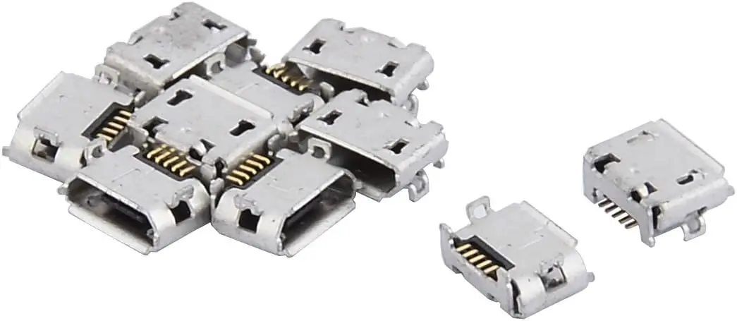 

Micro USB Type B 5 Pin Female Charging Port Dock Jack Connector 10 Pcs
