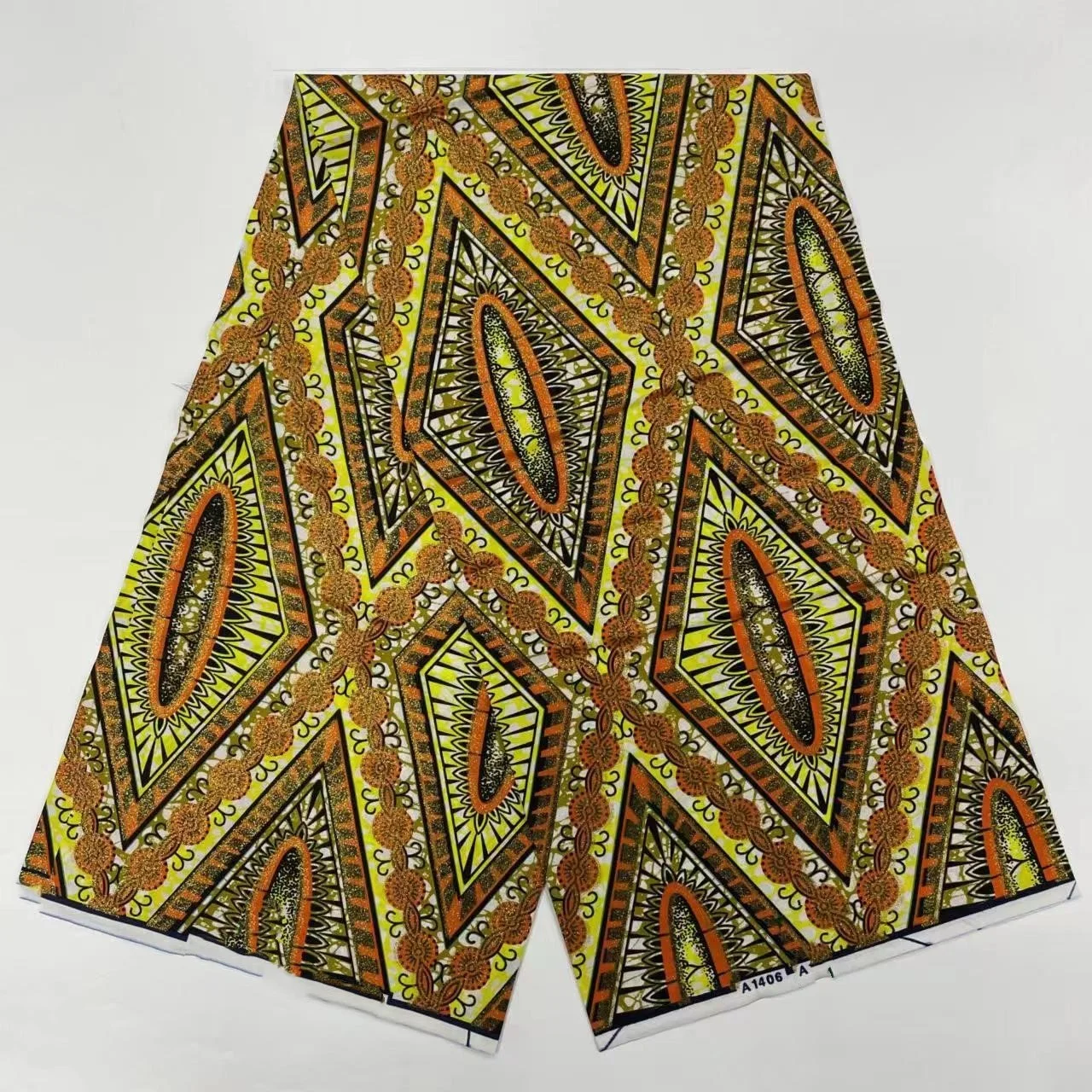 

Latest Grand Golden Wax Fabric African Ankara Glitter Gold Wax Soft Flash Gold Print Batik High Quality Pagne Women Party Dress