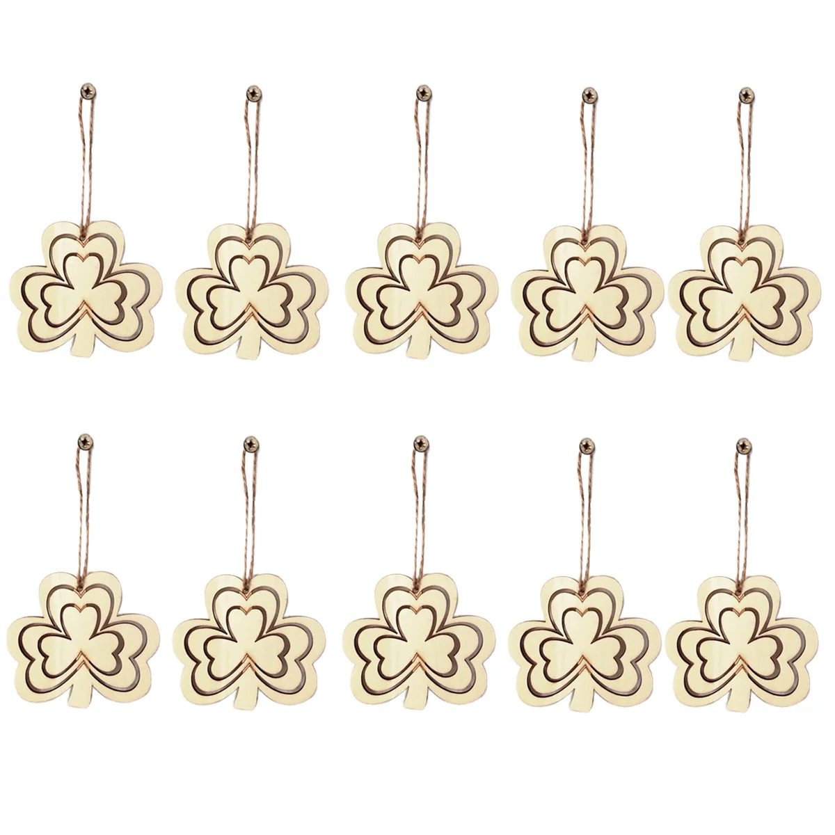 

10pcs Beautiful DIY Wood Prop Decor Hanging for Saint Patricks Day Party Home Store Festival