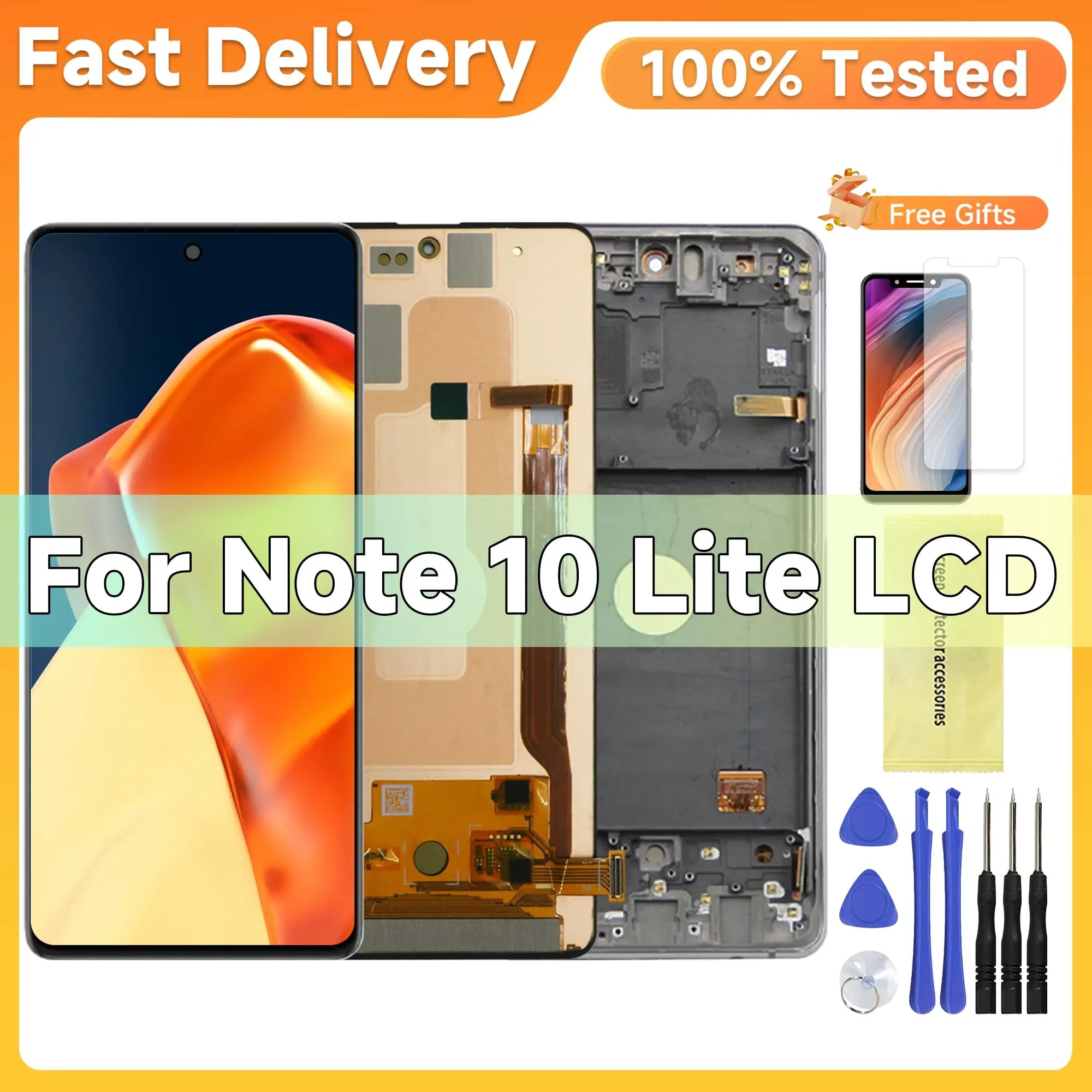 6 7-дюймовый Super AMOLED для Samsung Galaxy Note 10 Lite ЖК-дисплей цифровой сенсорный экран SM-N770F