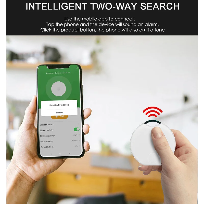 

2PCS Intelligent Bluetooth Tracker High Volume Two-way Search Alarm Pet Anti Loss Device Item Finder Missing Location Record