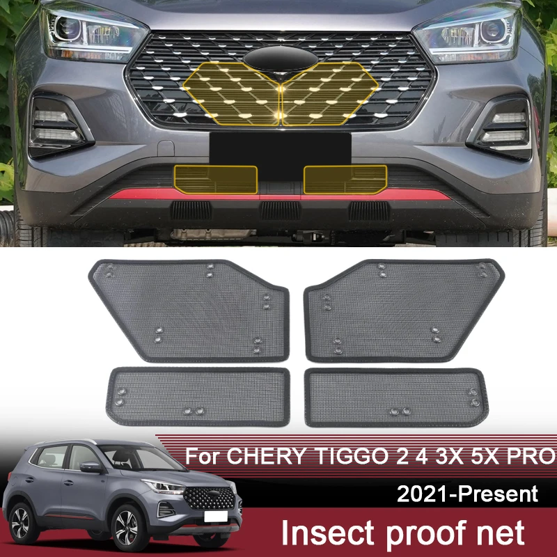 Фото Автомобильная сетка для защиты от насекомых для CHERY Tiggo 2 4 3X 5X PRO 2021-2025, крышка резервуара для воды, защитная сетка для гонок, аксессуары для ко... №1