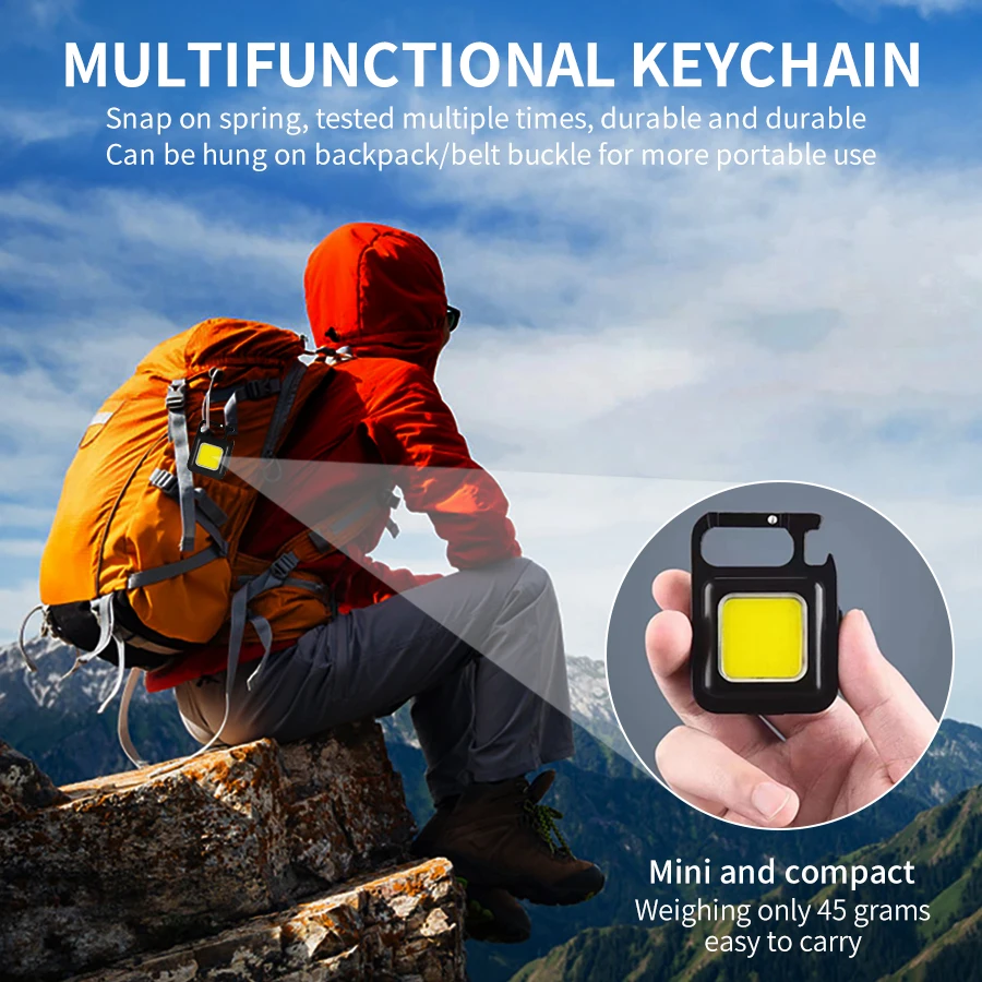 1/3/5 шт. портативный светодиодный мини-фонарик с брелоком
