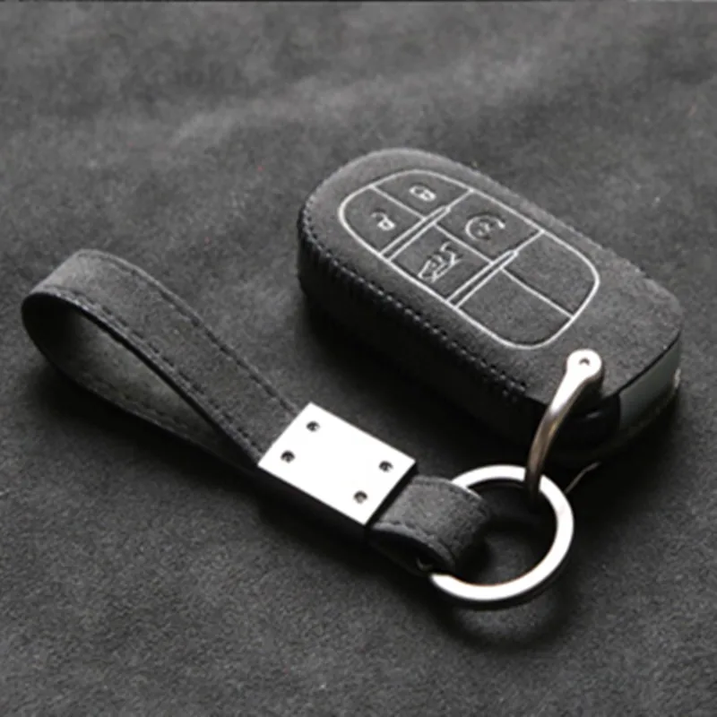 

Чехол для автомобильного ключа из алькантары Для Dodge JCUV challenger longhorn мужской и женский защитный чехол для пульта дистанционного управления с ...