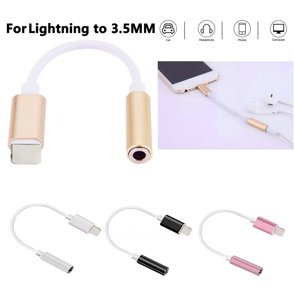 ForLightning To 3.5mm Jack Adapter 2in1 Headphone Audio Music Play For iPhone 13 12 Mini 11 Pro XS Max XR SE Aux Cable Splitter