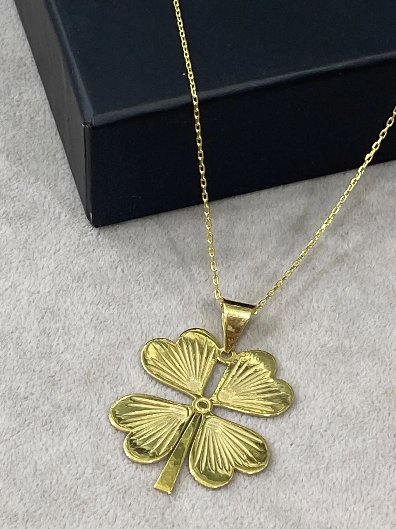 Silver Gold Plated Clover Necklace . 925k Sterling | Necklaces