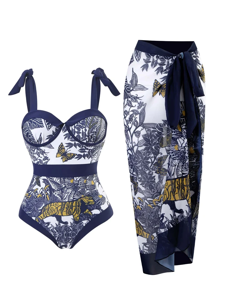 Fashion Printing Swimsuits Women 2023 One Piece High Waist Bikini Slim Women's Swimwear Backless Sexy Beach Clothes for Holidays