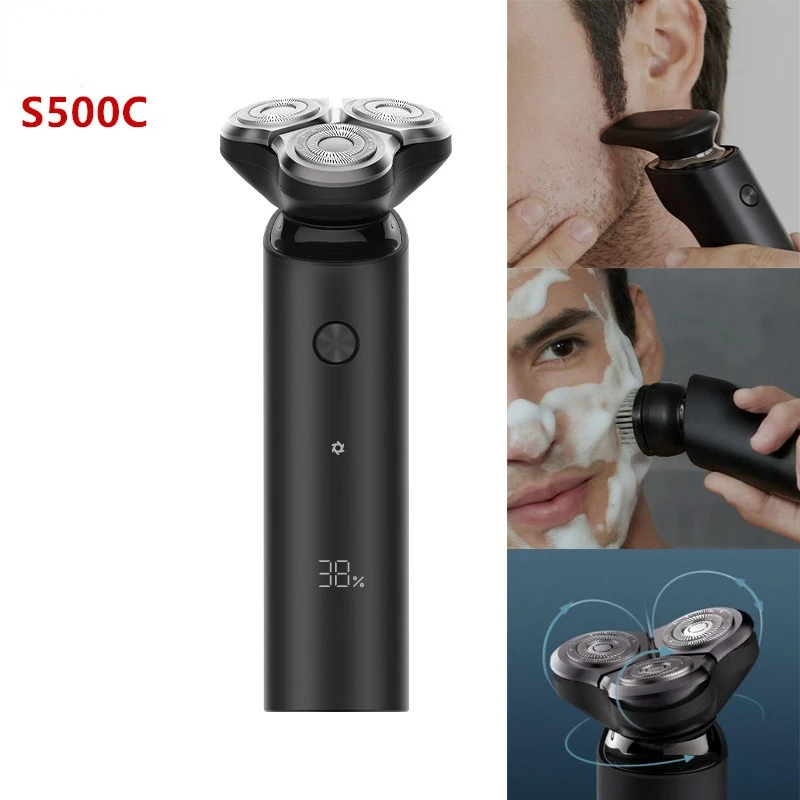 

Xiaomi Mijia S500C/S500 Electric Shaver Razor for Men Beard Hair Trimmer Rechargeable 3D Head Dry Wet Shaving Washable Dual Blad