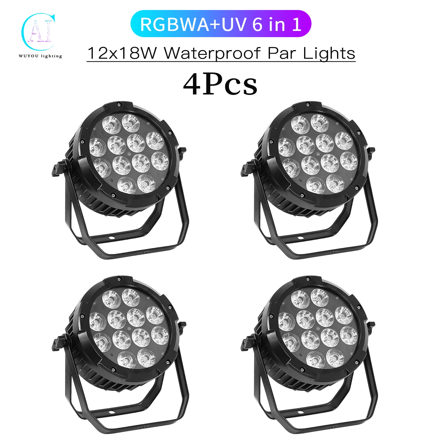 

4Pcs/Lots LED Waterproof Battery Par Light 12x18W RGBWA+ UV 6 in 1 RC Stage Light DJ Disco Outdoor Show Stage Lighting