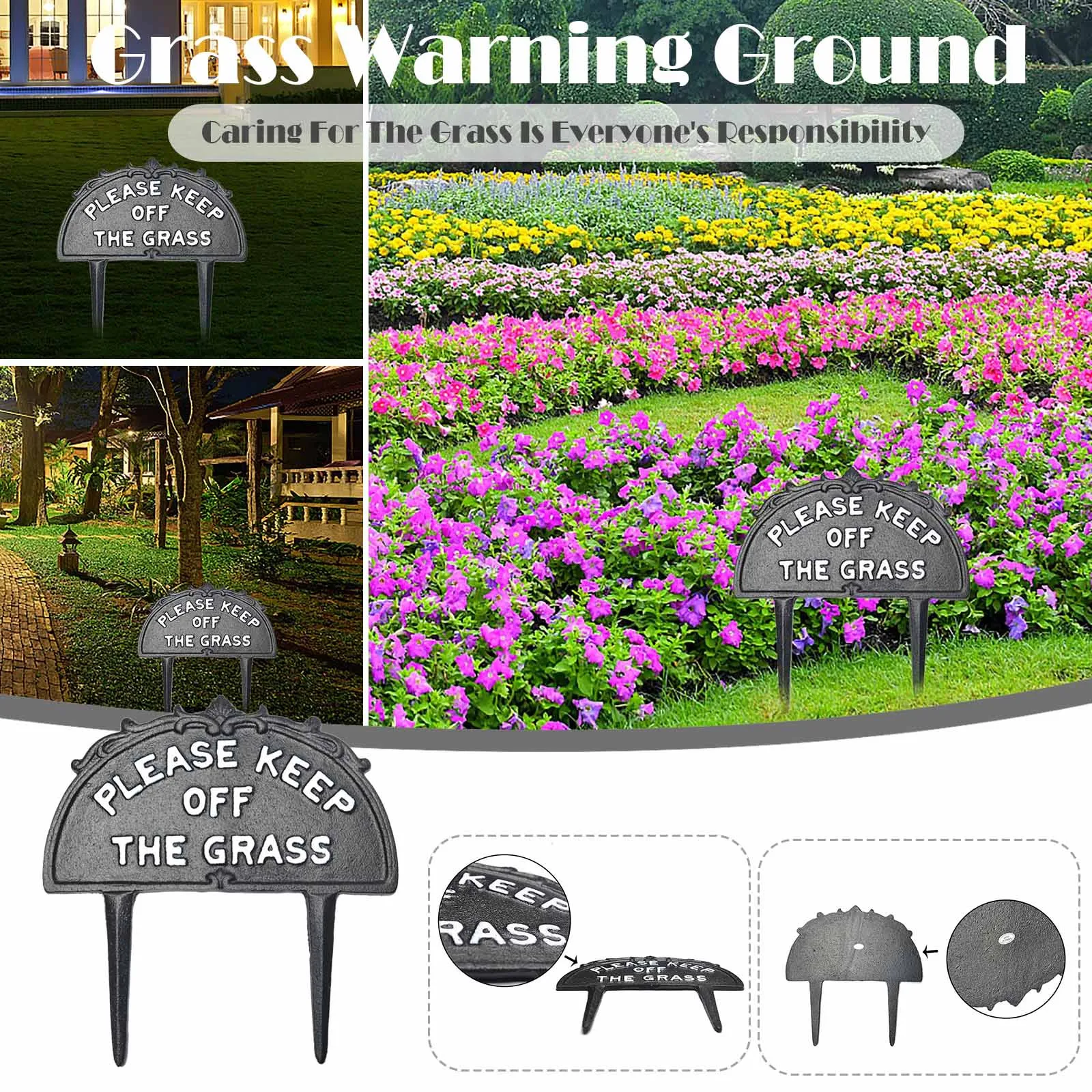 

House Numbers Sign Insert Decoration Courtyard- Iron Sign Ground Home Garden Grass-warning Home Merry Christmas Sign with Lights