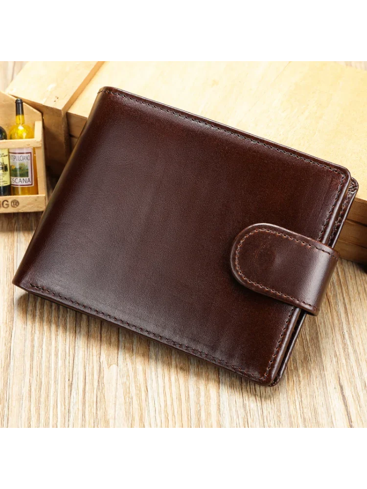 Мужской кожаный кошелек сумка-клатч мягкая кожаная противоугонная щетка