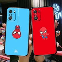 cute spiderman marvel phone case for xiaomi mi 11 lite pro ultra 10s 9 8 mix 4 fold 10t 5g black cover silicone back prett