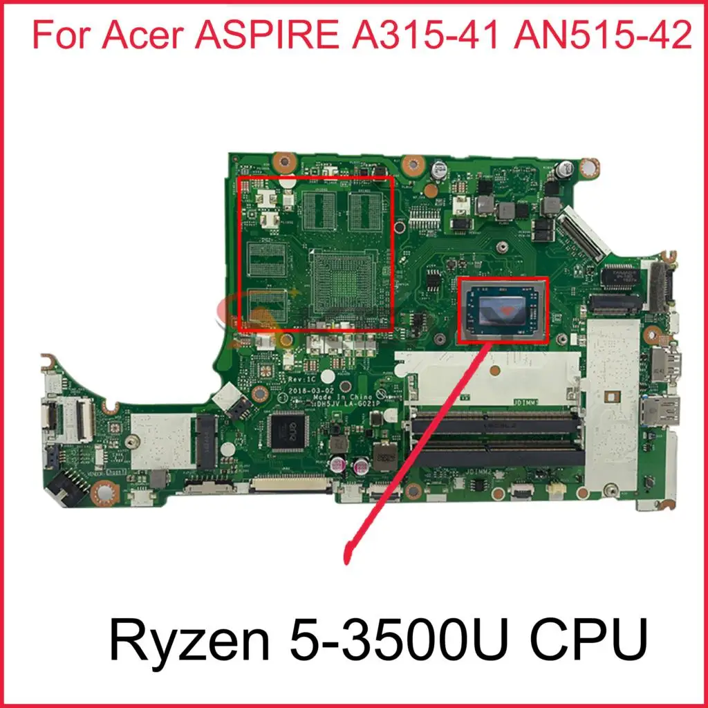 

NBGY911007 NB.GY911.007 для Acer ASPIRE A315-41 AN515-42 материнская плата для ноутбука DH5JV LA-G021P с процессором Ryzen 5-3500U DDR4 100% тест