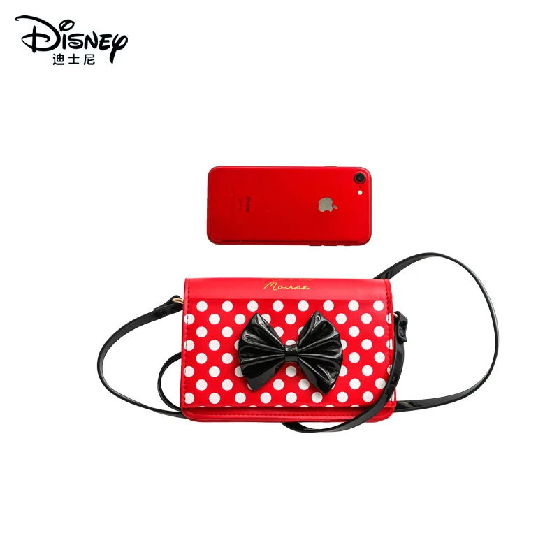 Disney Minnie's Original New Women's Shoulder Bag Cartoon Cute Mini Mobile Phone Bag Luxury Brand Fashion Trend Oblique Bag