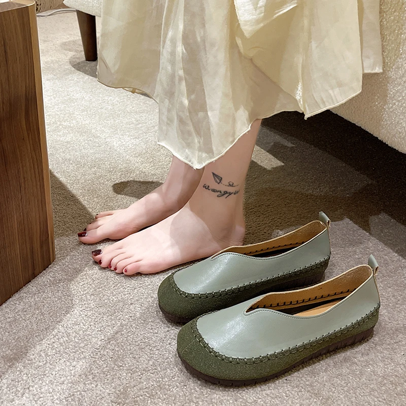 

Туфли женские с закрытым носком, мягкие Повседневные кроссовки без шнуровки, Классическая удобная обувь на плоской подошве, без застежки, в стиле ретро, лето 2023