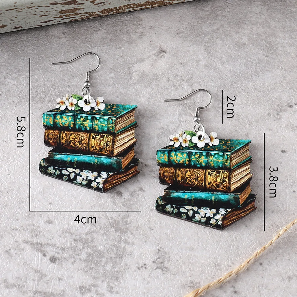 Деревянные серьги-подвески &quotКнига&quot
