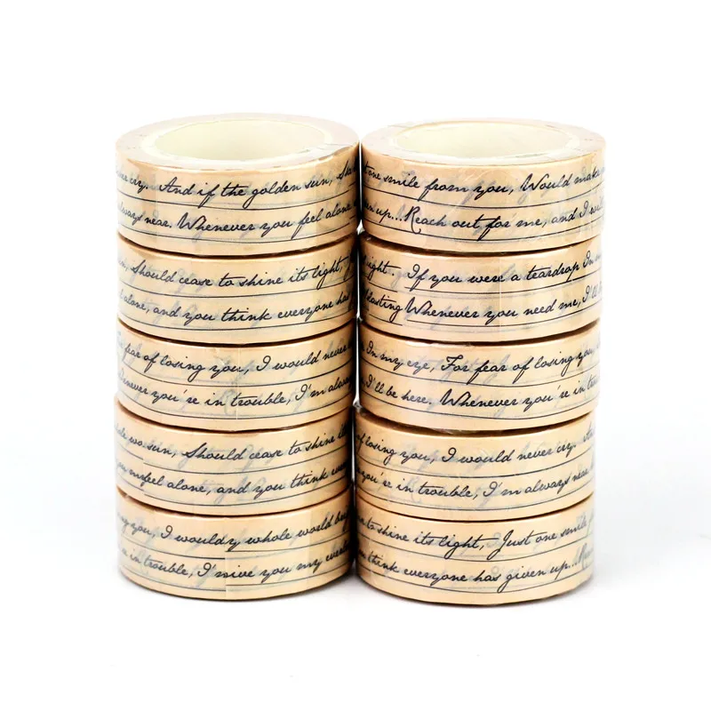 10 шт./партия, декоративные бежевые наклейки с надписью на английском языке