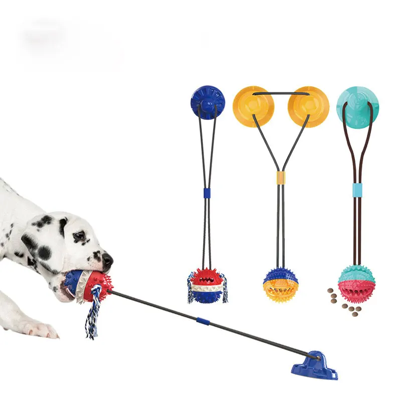 

Supplies Double Suction Cup Toys Molar Cleaners with Food Dispensing Function Dog Chew Toy for Teeth Cleaning