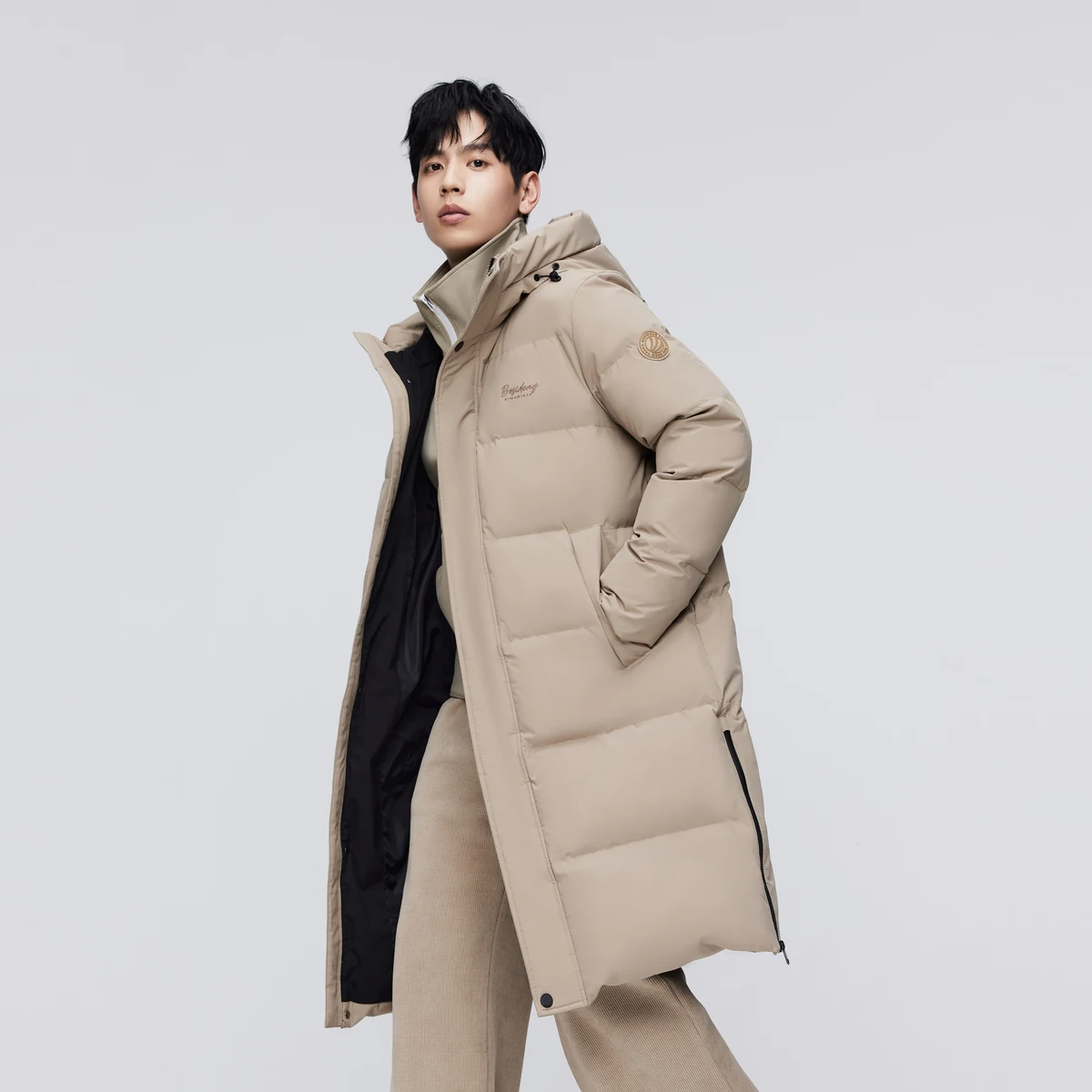 BOSIDENG глубокая зимняя куртка для мужчин X-Long теплая плотная пуховик Куртка с