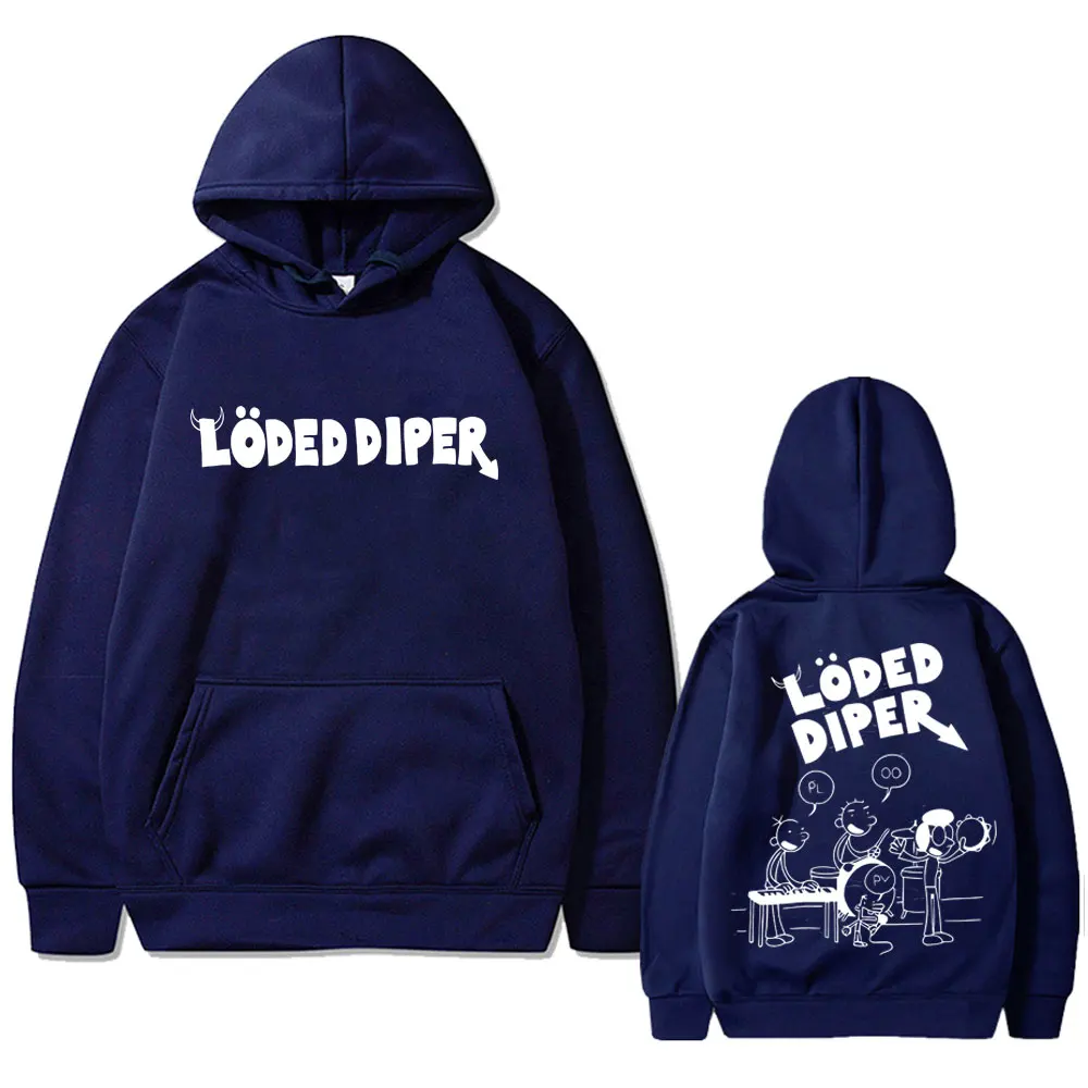 Loded Diper Hoodie Men Women's Vintage Rock Oversized Sweatshirt Men's Fleece Cotton Hoodies Hip Hop Fashion Streetwear
