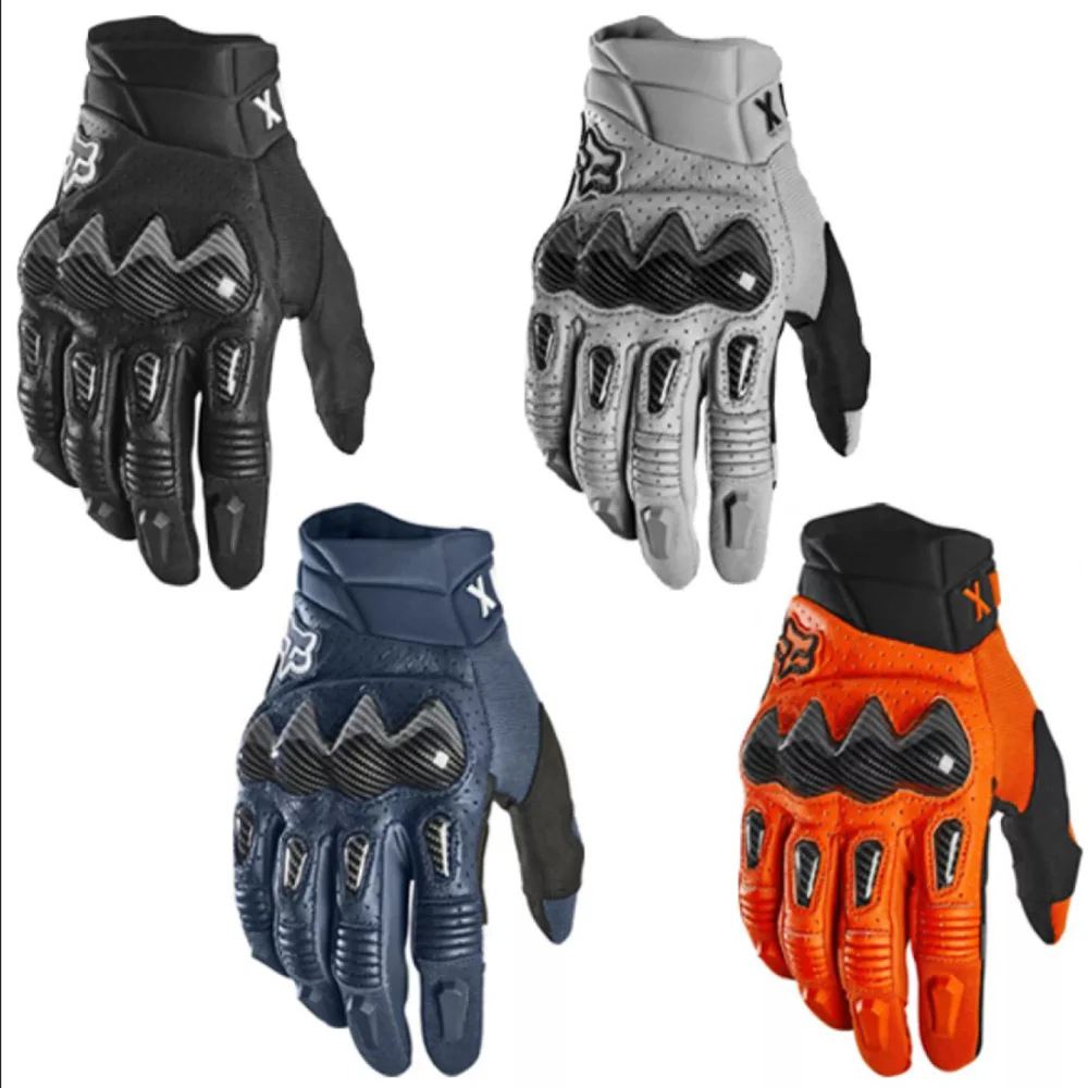 Motorcycle Rider Breathable Gloves Motorcycle Carbon Fiber Off-Road Riding Racing Gloves Anti-fall Hand Leather Gloves