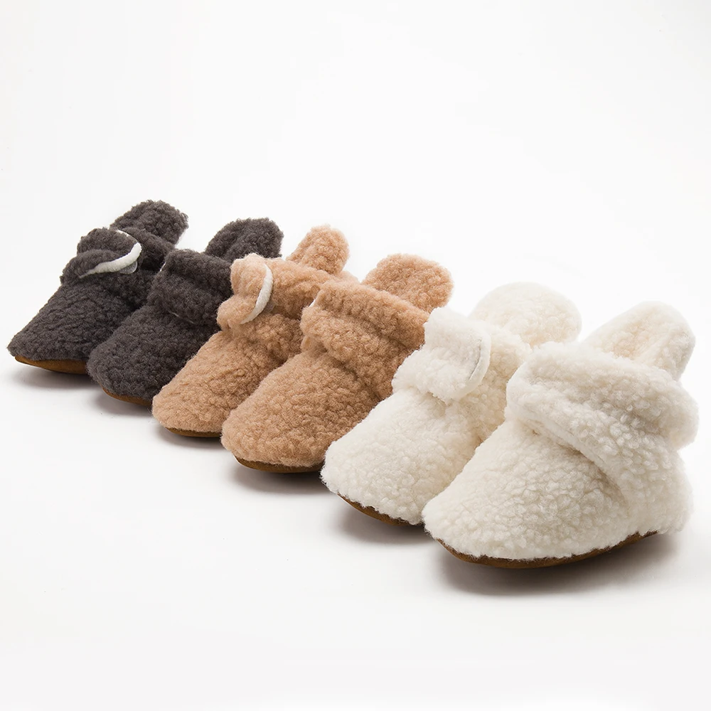 

Baby Socks Winter Baby Boy Girl Booties Fluff Soft Toddler Shoes First Walkers Anti-slip Warm Newborn Infant Crib Shoes Moccasin